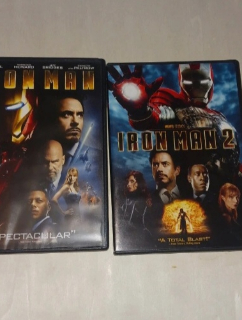 Set Of 2 Iron Man DVD's - Black Case